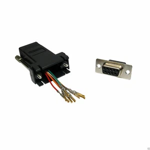 Adaptador de enchufe serie DB9 RJ45 hembra a 9 pines - Imagen 1 de 3