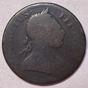 1777 Halfpenny Great Britain George III Almost Good AG Coin #20723 - Picture 1 of 3