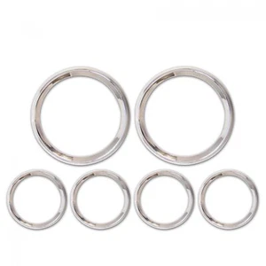 Chrome Modern 5 or 6 Gauge Trim Ring Set - Picture 1 of 1
