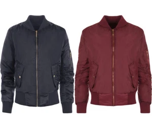 Ladies Two Pocket Padded Zip Up Biker Jacket Long Sleeve Plus Size Bomber Coat - Picture 1 of 3