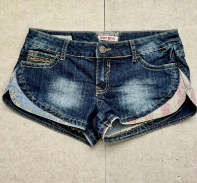 Hot Kiss Jean Shorts Women's 11 Cici Blue Dark Wash American Flag Patriotic - Image 1 of 4