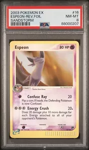 2003 Pokemon EX Sandstorm Espeon Reverse Holo 16/100 PSA 8 - Picture 1 of 2