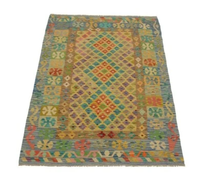 Afghan Kelim 182x124 cm Handgewebter Orient Kelim Brücke Multicolor Pastelfarben - Bild 1 von 4
