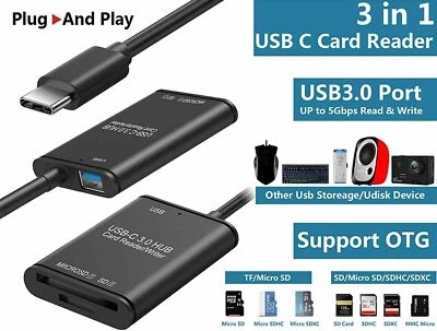 USB C to SD Card Reader Writer OTG Adapter USB 3.0 Micro SD Memory Card Adapter - Image 1 of 4