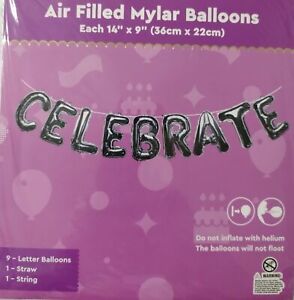 14" Red Foil Balloons Celebrate Banner Adults & Kids Decoration Events Party