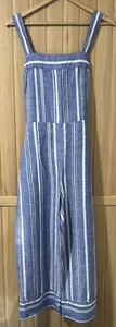 Linen and Cotton Nautica Women’s Medium Jumpsuit Blue and White striped - Picture 1 of 7