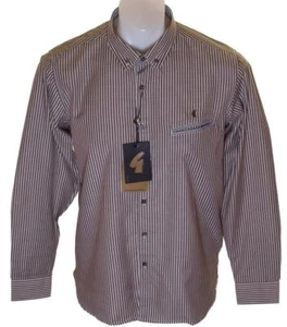 Neu Gabicci Vintage Langarmhemd Medium Button Down grau gestreift für Herren - Bild 1 von 6