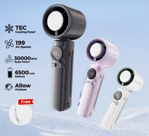 Portable Handheld Fan, 6500Mah 5 Speeds Hand Fan, High Speed , USB Rechargeable - Picture 1 of 13
