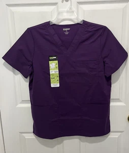 Scrubstar Core Essentials Unisex Medical Nurse Solid Purple Scrub Top Size Small - Picture 1 of 4
