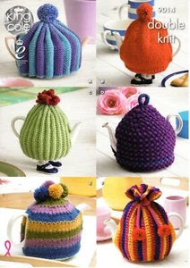 Patrón de tejido King Cole hilo DK GATO, TÉ COSIES, SEIS DISEÑOS 9014 - Imagen 1 de 2