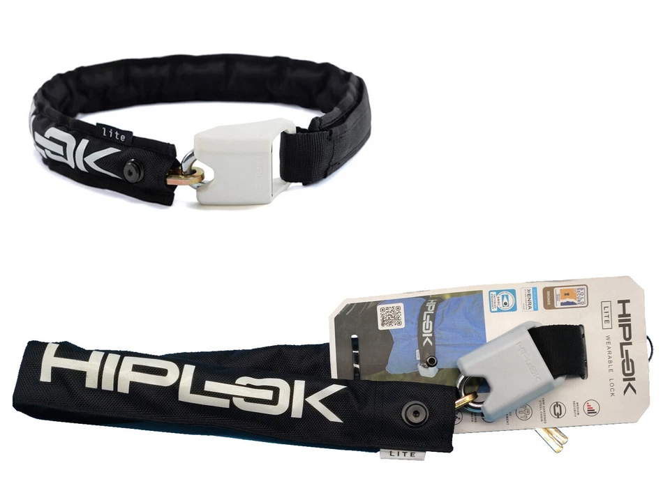 Hiplok Lite Wearable Chain Bicycle Lock Bike Chain Black/White - LT1BW - NEW - Image 1 of 1