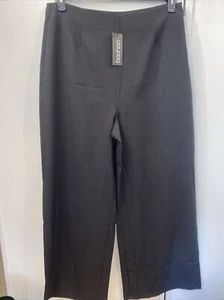 BOOHOO Pants Women’s Plus Tailored Wide Leg Trousers Size US 14 UK 18 Black NWT - Picture 1 of 10