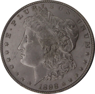 Моргановский доллар 1898 MS65, PCGS 34323055. CAC - Изображение 1 из 4