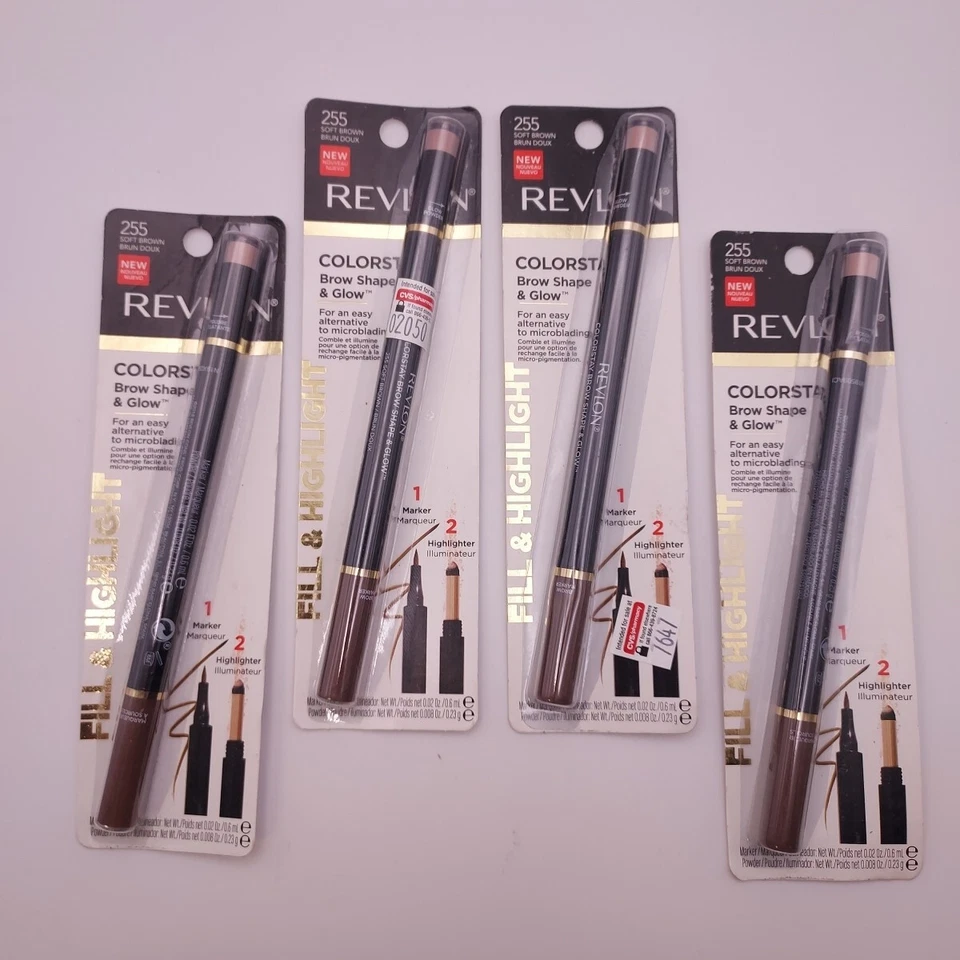 LOT OF 4 Revlon Colorstay Brow Shape & Glow #255 SOFT BROWN - Image 1 of 4