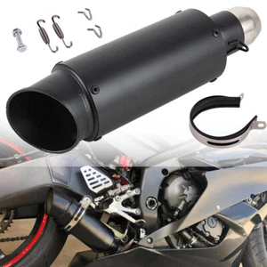 38-51mm Universal Motorcycle Quad Exhaust Pipe Slip-on Muffler For Honda Yamaha - Bild 1 von 12