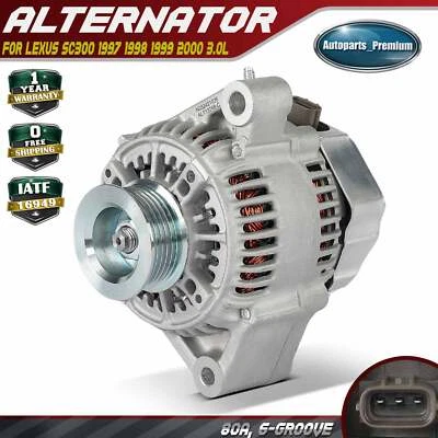 Alternator for Lexus SC300 1997 1998 1999 2000 3.0L 80A 12V CW 6-Groove Pulley - Image 1 of 4