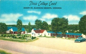 DIXIE COTTAGE COUR, MADISON HEIGHTS, VIRGINIA, VINTAGE POSTCARD - Picture 1 of 2