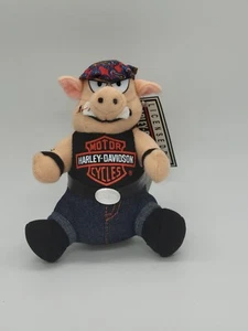 Harley-Davidson Plüsch Motorrad Schwein Schwein Stofftier Play By Play Tag 1993 - Bild 1 von 5
