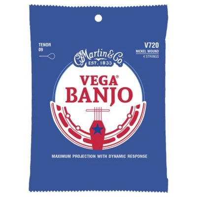 MARTIN M720 VEGA TENOR BANJO STRINGS - NICKEL WOUND - MEDIUM - 9-30 - LOOP END