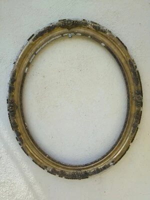 ANCIEN CADRE OVALE BOIS ET STUC  FEUILLURE DE 75 X 62 FRAME FRENCH ANTIQUE - Photo 1/4