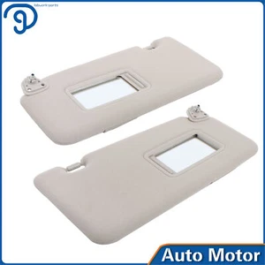 Gray Sun Visors With Mirror For Nissan Versa 2007-12 Driver Left+Right Passenger - Picture 1 of 24