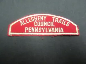 Allegheny Trails Council Pennsylvania Tira Completa Roja y Blanca RW - Imagen 1 de 1