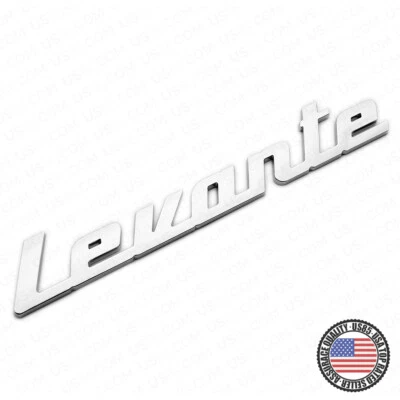 For Maserati Chrome Levante Liftgate Nameplate SUV Logo Emblem Badges Sport - Image 1 of 4