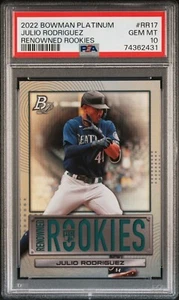 JULIO RODRIGUEZ 2022 Bowman Platinum Renombrado Novatos RC PSA 10 Gem MARINERS - Imagen 1 de 2