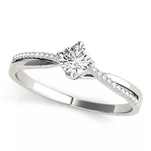 Zierlicher Verlobungsring 1/4 Karat Diamant Wirbel in Weißgold - Bild 1 von 4