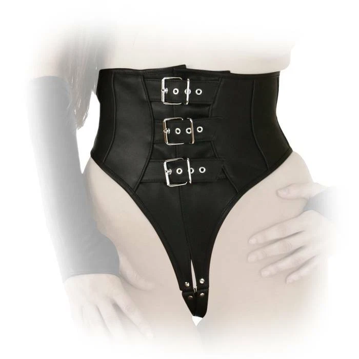 Ledapol - Leder Taillen Mieder Slip ouvert mit Schnallen in diversen Farben - Bild 1 von 1