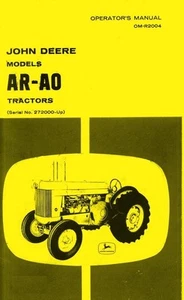 John Deere Model AR - AO Tractor Operators Manual 272K+ - Picture 1 of 4