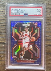 2021 Panini Prizm Scottie Barnes  NBA 75th Anniversary 320 PSA 9 RC Tor Raptors