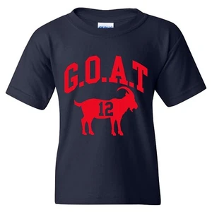 Goat Greatest of All Time New England Football Youth T Shirt - Navy - Picture 1 of 7
