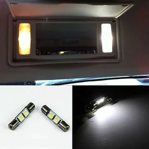 Bright White 2-SMD LED Bulbs for Sun Visor Vanity Mirror Lights 6641 Fuse Shape - Picture 1 of 7