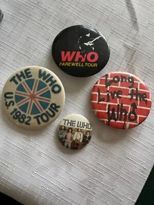 4 Vintage The Who Rock and Roll Pins - Picture 1 of 2