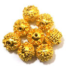 5 Stück 10MM Bali Perlen 18K Vergoldet Schmuck Herstellung Perlen 733