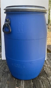 2 Of 15 Gallon Food Grade Barrel Drum with Removable Lid, Lever Lock ring Handle - Picture 1 of 15