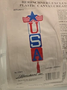 VTG Herrschners EXCLUSIVE Plastic canvas CREATIONS USA WALL HANGING (17"X12") - Picture 1 of 10