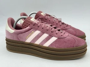 adidas Gazelle Bold Gum Velvet Sandy Pink Sneakers IG4389 Women’s Size 10 - Picture 1 of 5