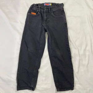 Empyre Baggy schwarze Jeans Gr. 24 Jugend bestickt Patch verstellbarer Bund - Bild 1 von 3