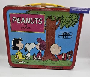 Vintage Peanuts Metal Lunchbox With Plastic Thermos - Picture 1 of 11