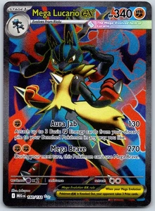 Mega Lucario ex 160/132 Me01: Mega Evolution - Ultra Raro Arte Completo Casi Nuevo Holo - Imagen 1 de 2