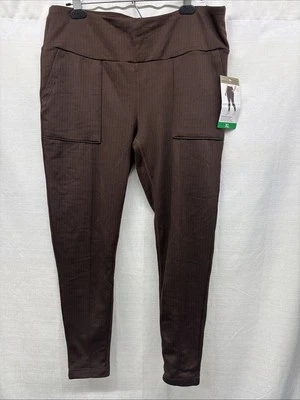 MONDETTA 女式提花针织腿裤棕色 XL — 第 1/4 张图片