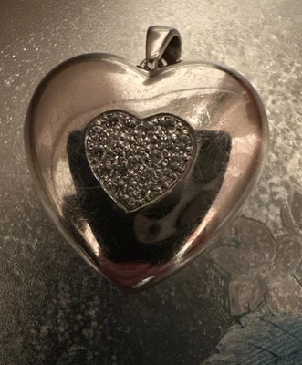 Anhänger Herzmedaillon, Silber 925, 26x26 mm, Öse 5x4 mm, - Bild 1 von 4