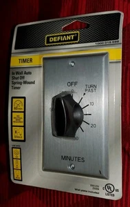 Interruptor temporizador de heridas de resorte en pared Defiant 20 amperios 60 minutos NUEVO SELLADO ENVÍO GRATUITO - Imagen 1 de 7