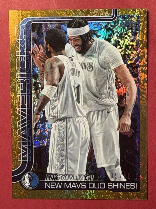 Incoming New Mavs Duo Shines 9/50 2025-26 Topps Gold Holo Foil Sandglitter 296 - image 1 of 4