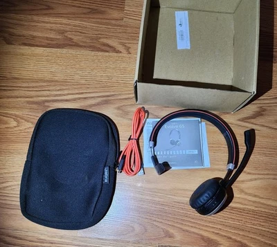 Jabra Evolve 65 MS Mono Headset (Black) w/ Charging Cable, Bag And Box - Image 1 of 4