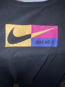 New Nike Womens Plus Size 3XL Black w Multi color JUST DO IT Training Tank Top - Picture 1 of 10