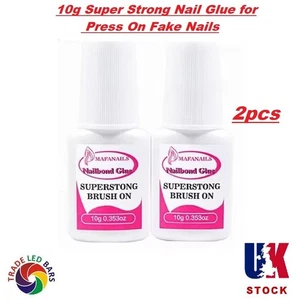 🔥EXTRA STRONG NAIL GLUE🔥Brush on 10gX2 SPECIAL Press On Fake False Nail Glue🔥 - Picture 1 of 7