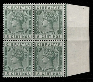 GIBRALTAR QV SG22, 5c green, NH MINT. Cat £26+ BLOCK x4 - Picture 1 of 1